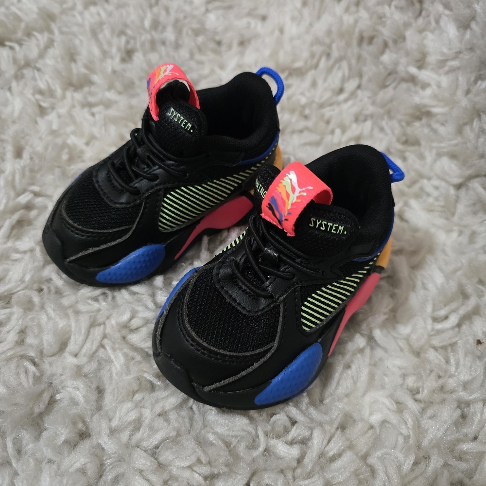 Kids Black and Blue Sneakers